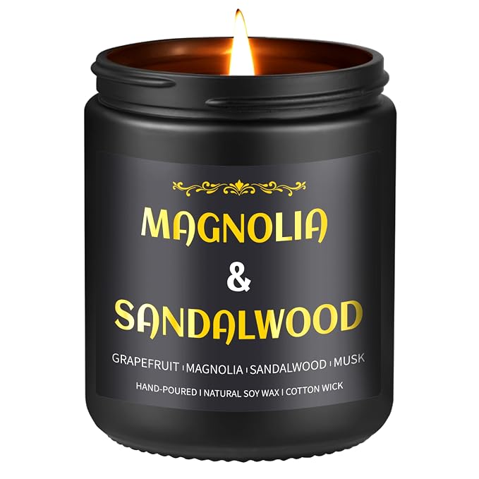 Sandalwood Candle, 7 oz Scented Candle by Enwhisco