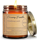 Creamy Vanilla Scented Candles - 8oz Aromatherapy Candles by CutePreservedRealRosesBear