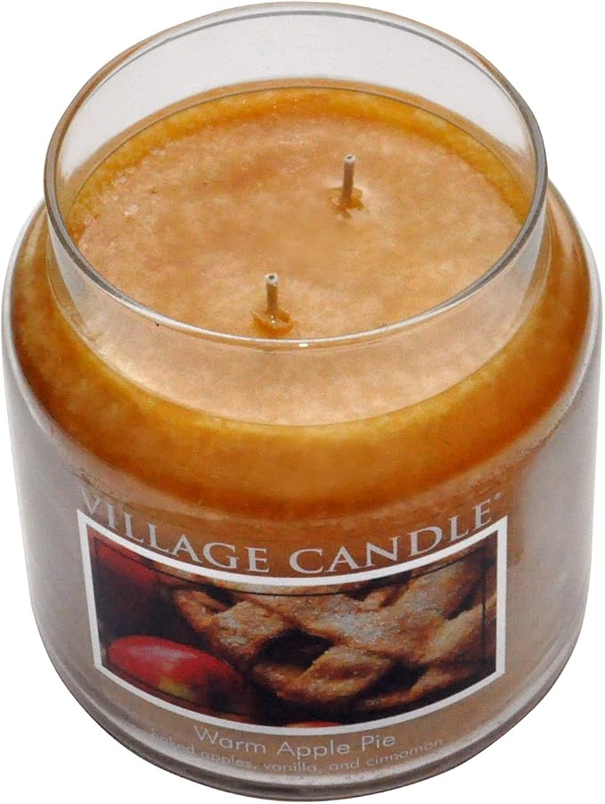 Village Candle Warm Apple Pie Large Glass Apothecary Jar Scented Candle - Image 3