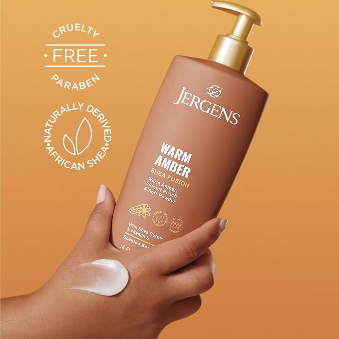 Jergens Shea Fusion Warm Amber Scented Lotion, Moisturizing Body Lotion - Image 5
