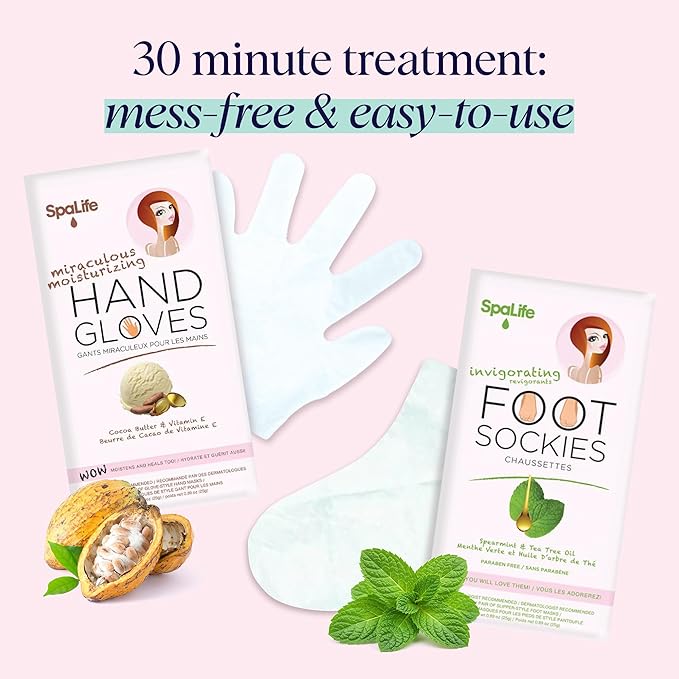 SpaLife Moisturizing Hand Gloves & Foot Mask Socks | Korean Skincare Set - Image 3