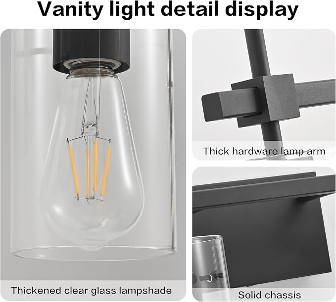SOLFART 3 Lights Black Vanity Lights - Image 5