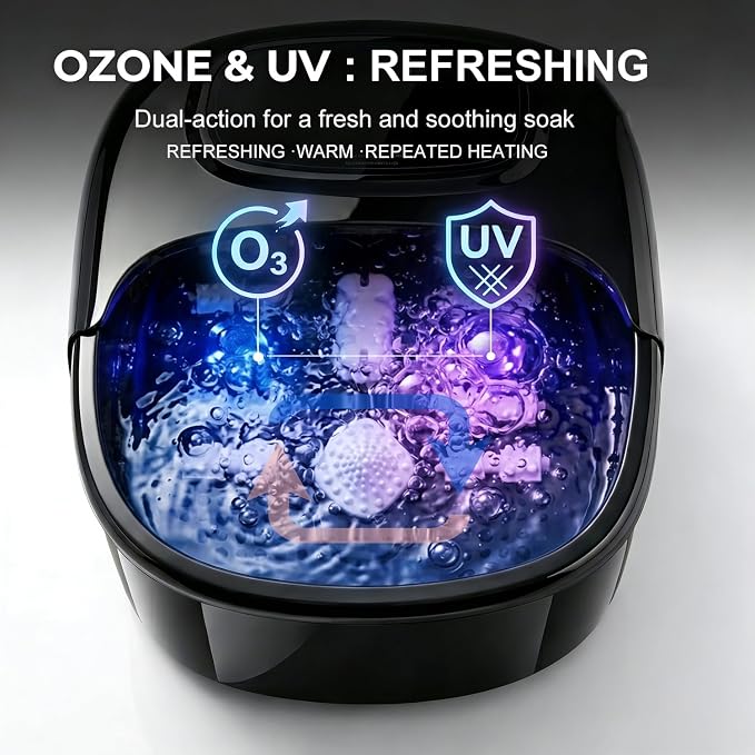 Foot Soaking Tub with Ozone UV, Foot Spa Bath Massager with Heat and Bubbles - Image 3
