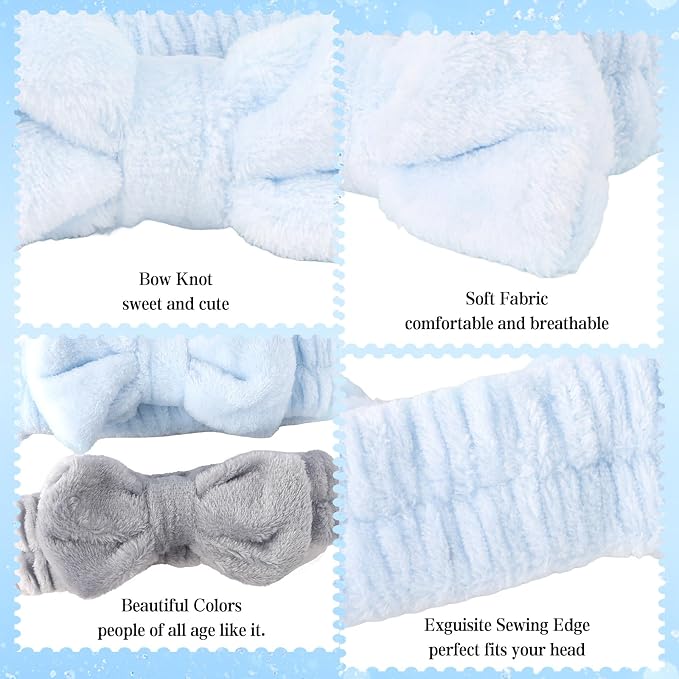 WHAVEL 6PCS Spa Headband and Wristbands Set, Face Wash Headband Wrist Bands - Image 2