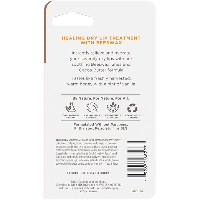 Burt's Bees Rescue Lip Relief, Honey Vanilla, Hydrating Lip Balm - Image 12