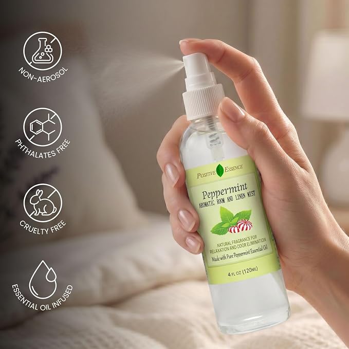 Peppermint Linen and Room Spray, Natural Pillow Mist, Made - Image 3