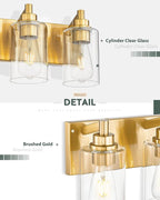 5-Light Bathroom Light Fixtures, 30 Inch Brushed Gold Vanity Light - Image 3