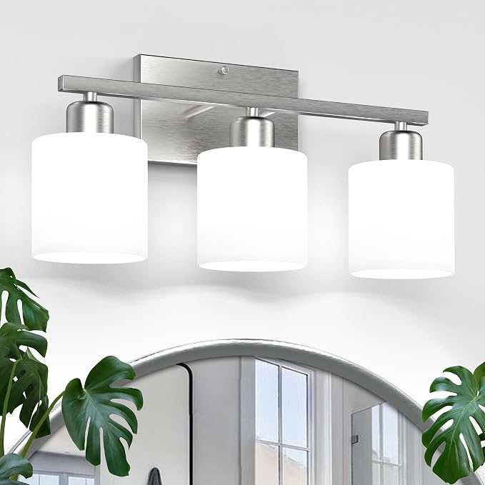 Bathroom Light Fixtures Over Mirror Brushed Nickel, Rustproof 3-Light Bathroom - Image 8