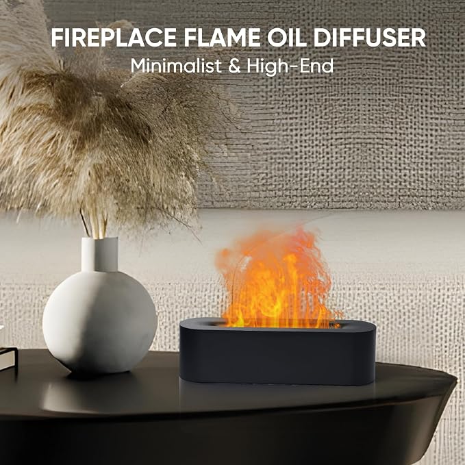 YALEDI Essential Oil Diffuser, Fireplace Flame Fire Oil Diffuser, 150ml - Image 2