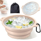 Face Bowl for Ice with Built-in Ice Tray – Collapsible Silicone Facial Ice Bath by Dtuoen