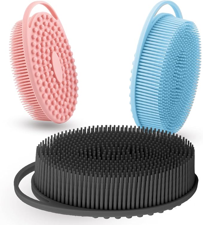 Silicone Body Scrubber 3 Pack Silicone Loofah Exfoliating Body Scrubber Soft by Unknown