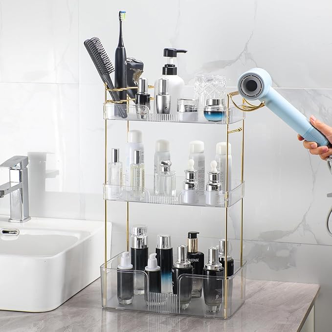 Akinbas 3 Tier Bathroom Organizer Countertop Makeup Perfume Tray Skincare - Image 5
