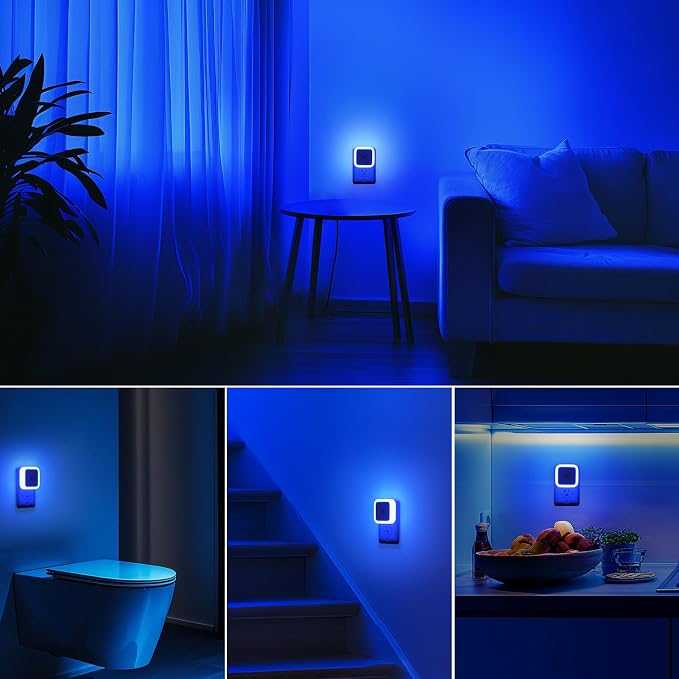 Sujeet Blue Night Light 4 Pack, Night Lights Plug into Wall 4-Pack, Nightlight - Image 3