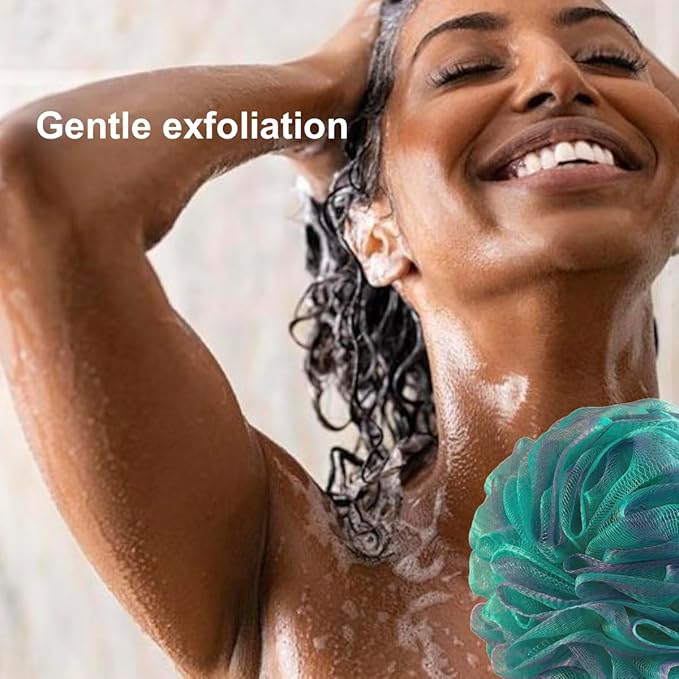 SHOWER BOUQUET 2-Sided-Loofah-Back-Scrubber & Bath-Sponge Set // - Image 3
