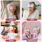 Haysandy 3 Pieces Sleep Mask for Kids Girls Cute Cat Sleeping Eye Cover Soft - Image 4