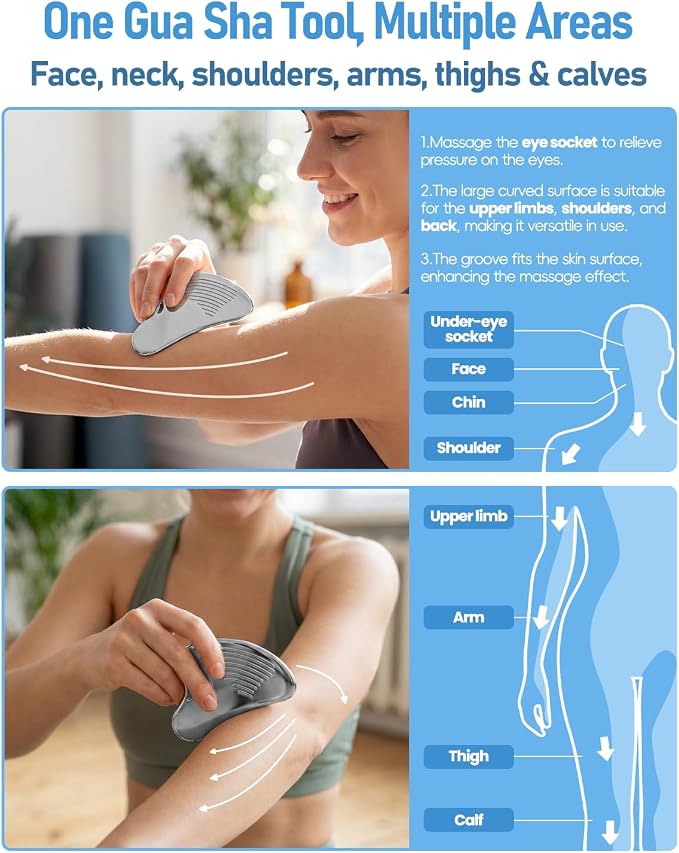 Amirce Non-Slip Grip Stainless Steel Gua Sha Tool - Image 6