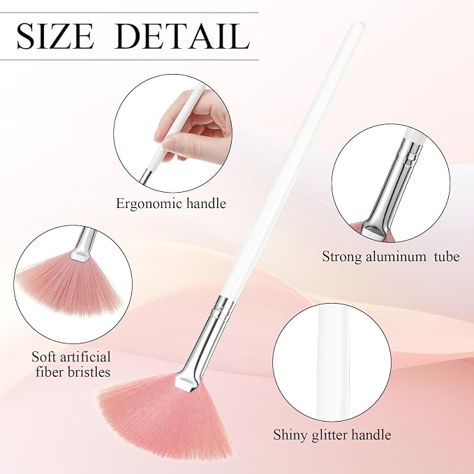 9 Pieces Facial Fan Mask Brushes, Soft Facial Applicator Brushes Tools - Image 3