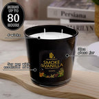 Smoke & Vanilla Scented Candle, Large 30oz Natural Soy Candles, 4-Wick 80 Hour - Image 3