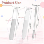 3 PCS Glass Nail Files for Natural Nails, Glass Nail Buffer and Shine Kit - Image 2