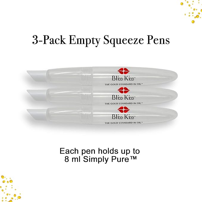 Bliss Kiss Refillable Squeeze Cuticle Oil Pen, Empty 3-Pack - Image 8