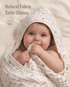 Blissful Diary Muslin Baby Hooded Towel 2 Pack, Soft & Absorbent Bath Towel - Image 3