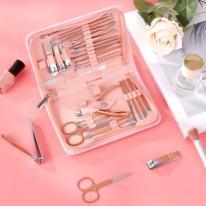 Manicure Set Pedicure Kit Womens Nail Clippers Set 32 in 1 Professional - Image 8