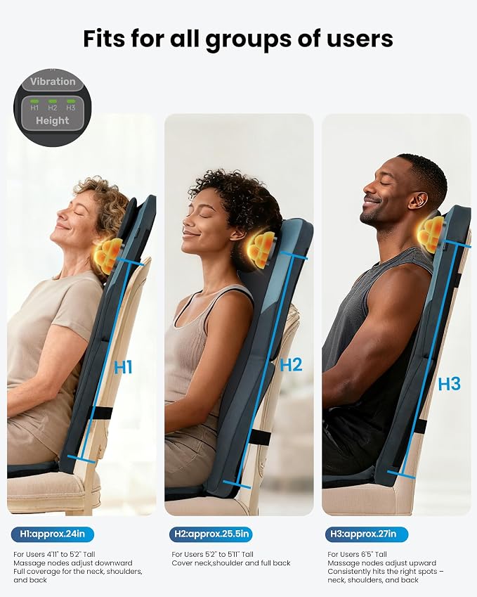 COMFIER Shiatsu Back Massager Chair Pad - Image 6