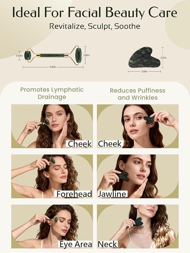 Face Roller & Gua Sha Facial Tools, Face Massager - Image 5