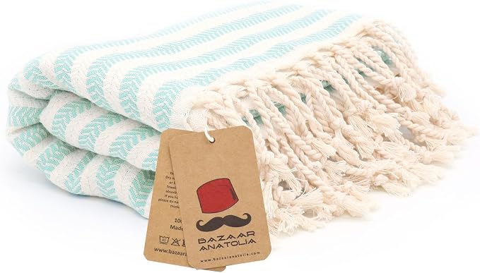 Bazaar Anatolia Turkish Beach Towel – 100% Cotton, Quick Dry, Sand Free Towel - Image 8