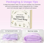 Microfiber Hair Towel Wrap for Women, 2 Pack Large Fast Drying Hair Towel - Image 7