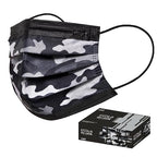 CSD Colo 30 Pcs Black Camo Disposable Face Masks, 3 Ply Adult Mask by CSD