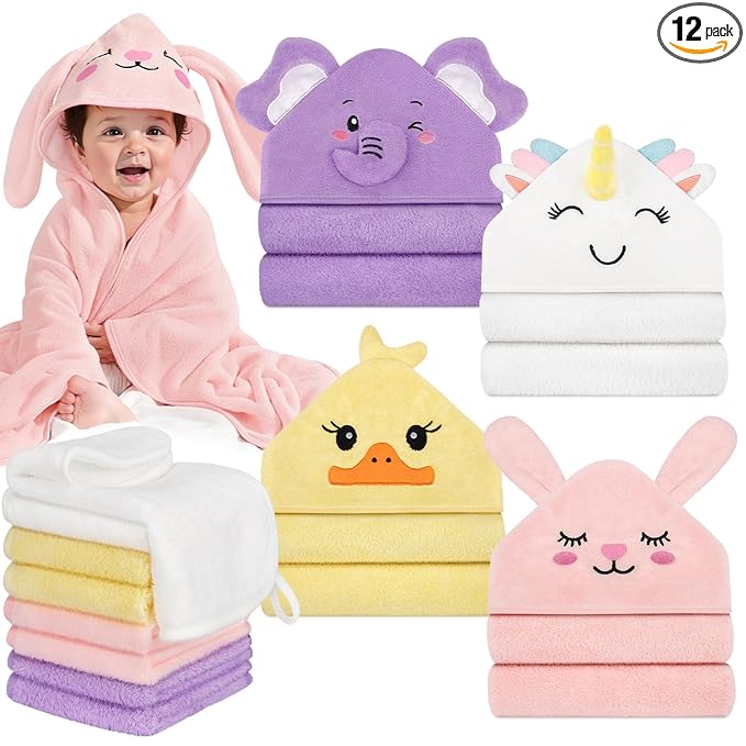 CandyHome 12 PCS Baby Bath Towels by CandyHome