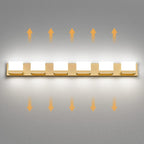 Tipace Gold Vanity Lights for Bathroom Modern LED 6 Lights Bathroom Vanity - Image 3