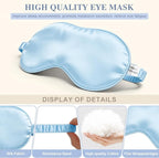 Silk Sleep Mask, Eye Mask for Sleep Women Men, Mulberry Sleeping Mask - Image 4