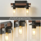 GoYeel Farmhouse Vanity Lights for Bathroom, Wooden Rustic Vanity Lighting - Image 4