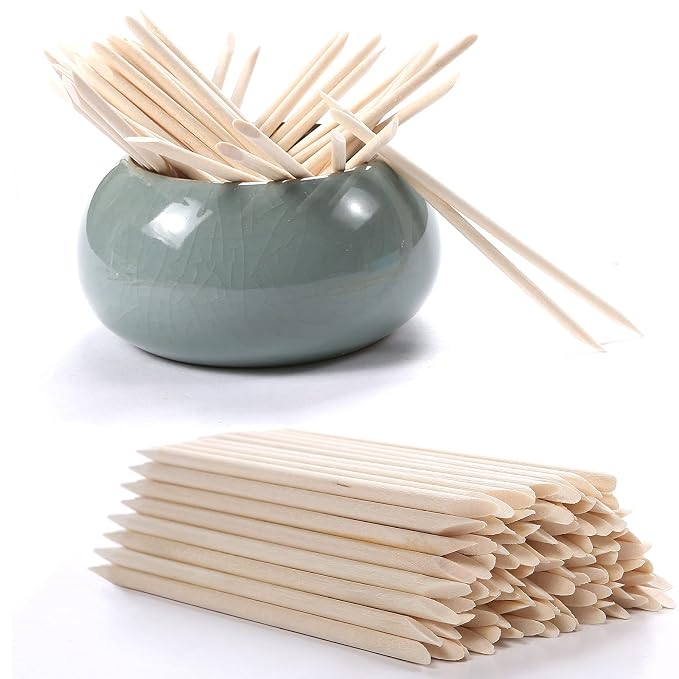 600Pcs Orange Wood Sticks for Nails, HOOMBOOM Double Sided Cuticle Pusher - Image 6