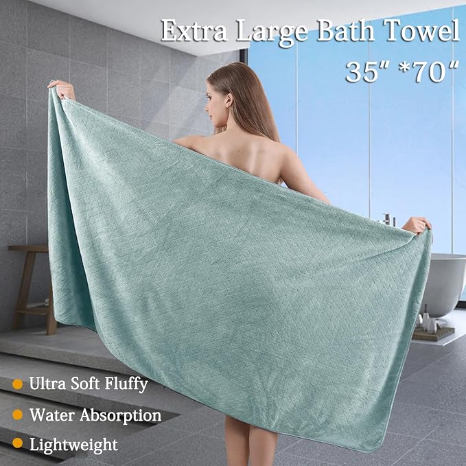 Ycosy 8-Piece Bath Towels Set, 2 Oversized Bath Sheet, 2 Hand Towels and 4 - Image 2