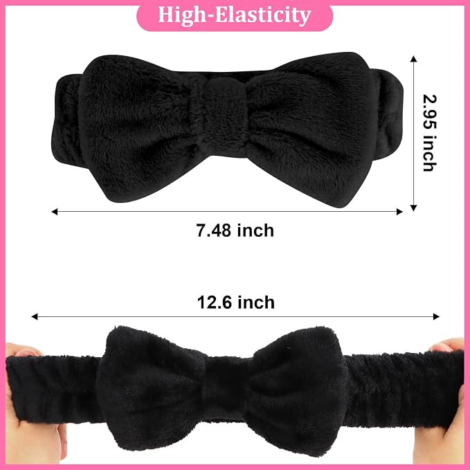 Ondder 8 Pack Makeup Headband Black and Pink Spa Headband Skincare Headbands - Image 2