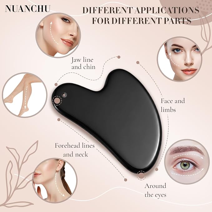 Nuanchu Stainless Steel Gua Sha Facial Tool, Metal Gua Sha - Image 4