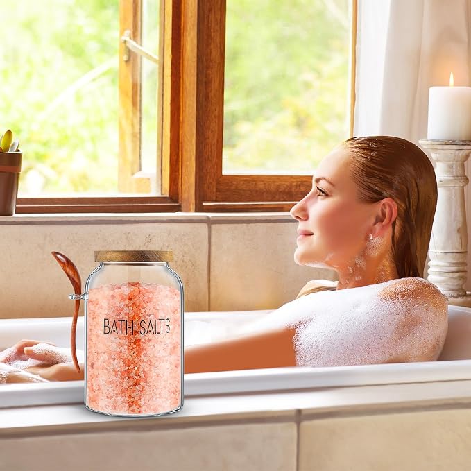 SiliFine 2 Pcs 94 oz Bath Salts Glass Jar - Image 6