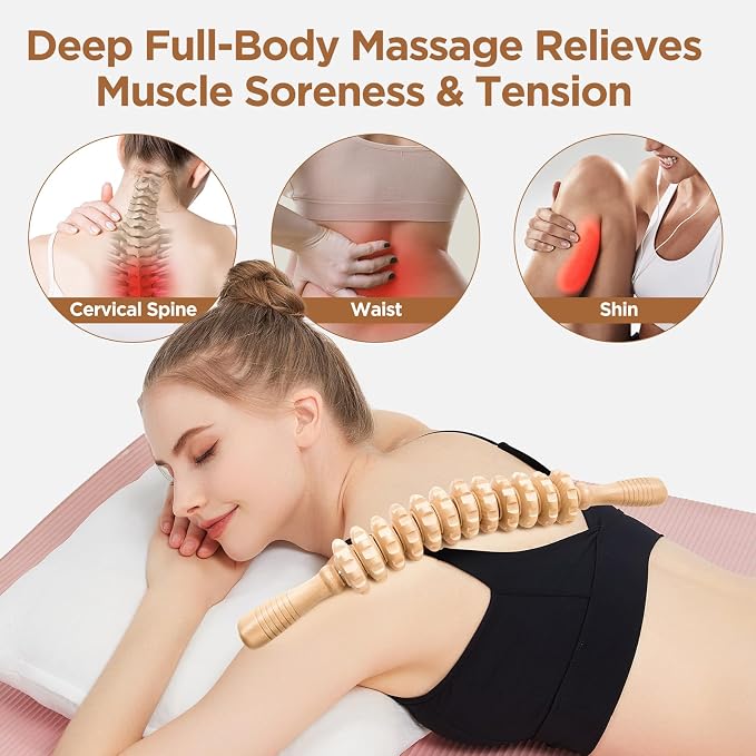 Wooden Cellulite Massage Roller - Image 3