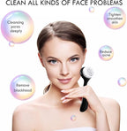 3 Pieces Facial Cleansing Brush Acrylic Handle Face Scrubbers Soft Bristle - Image 3