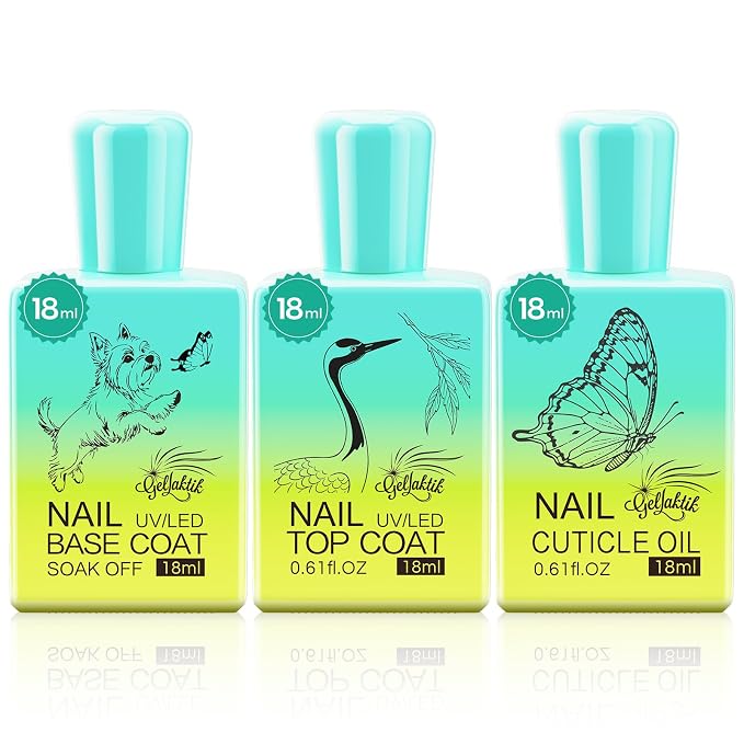 No Wipe Gel Base & Top Coat Set by GELLAKTIK