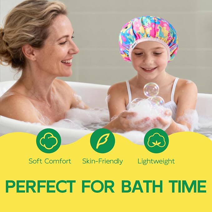 Years calm Kids Shower Cap, Waterproof Reusable Cartoon Bath Cap - Image 6