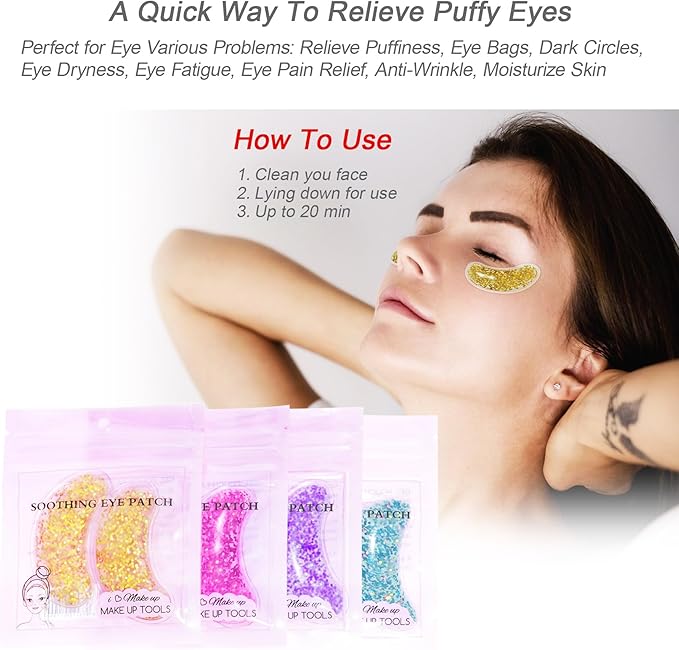 Under Eye Patches for Puffy Eyes, Reusable Ice Gel Eye Pad Cooling Eye Patch - Image 4