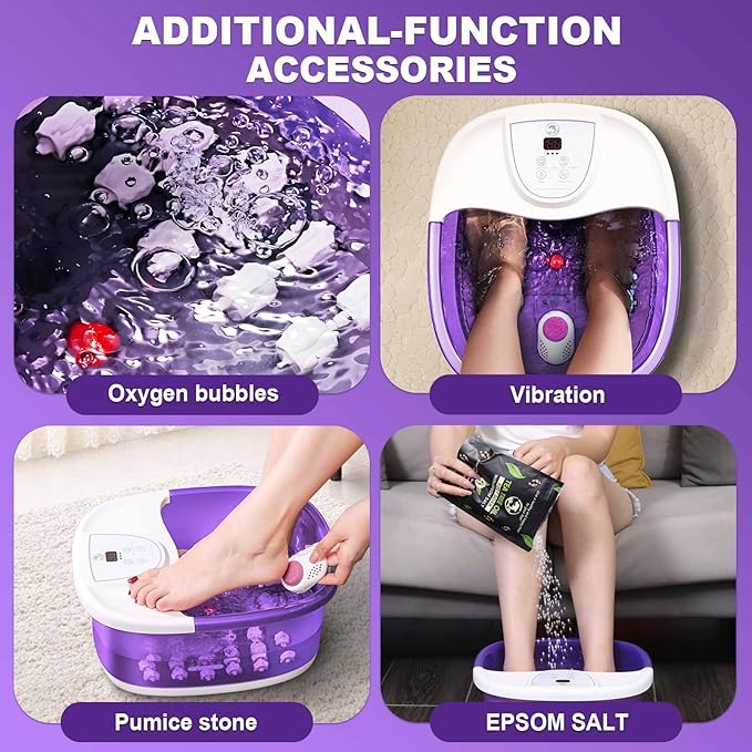 Foot Spa Bath Massager with Heat, Temperature Control, Bubbles and Epsom Salt - Image 4