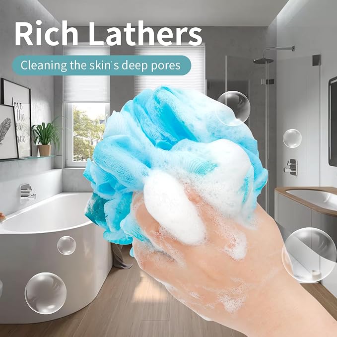 Carrie Joe Loofah Sponge Soft Mesh Shower Puffs - Image 4
