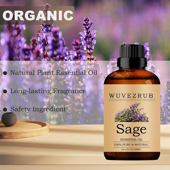 Sage Essential Oils, 120ML Pure and Natural Essential Oil - Image 4