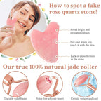 Jade Roller & GuaSha Set-Facial Beauty Roller Skin Care Tools, Rose Quartz - Image 4