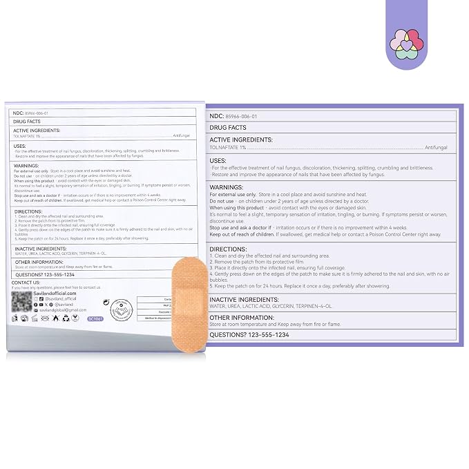 SAVILAND Extra Strength Fungal Nail Patches: 64 Pcs Overnight Repair 1% - Image 8